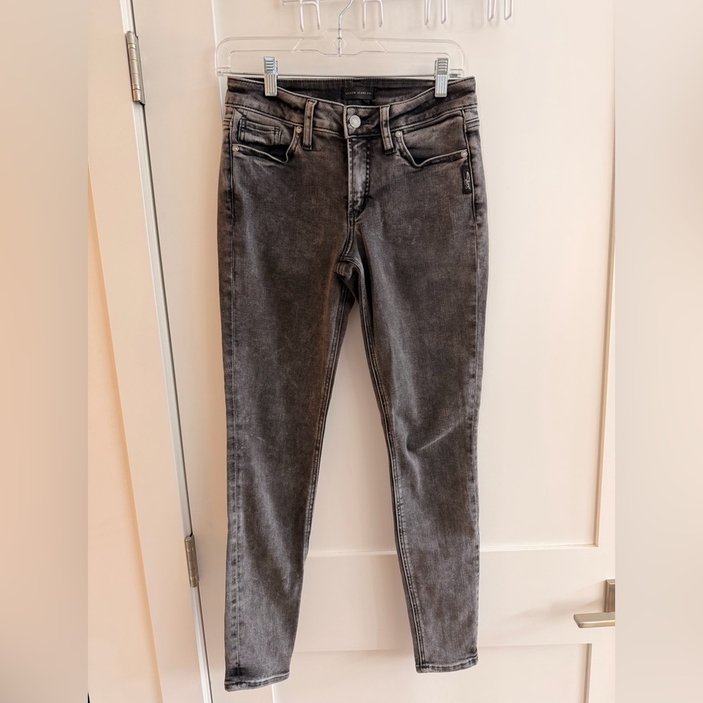 Silver Jeans Women's Skinny Grey Wash Jeans